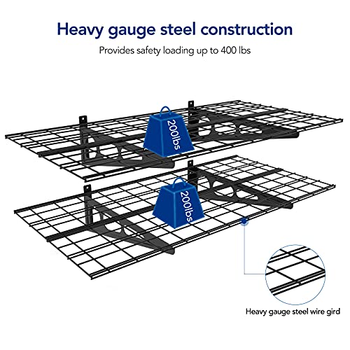 FLEXIMOUNTS 2-Pack 2x6ft Garage Wall Shelving Rack, Black C244838