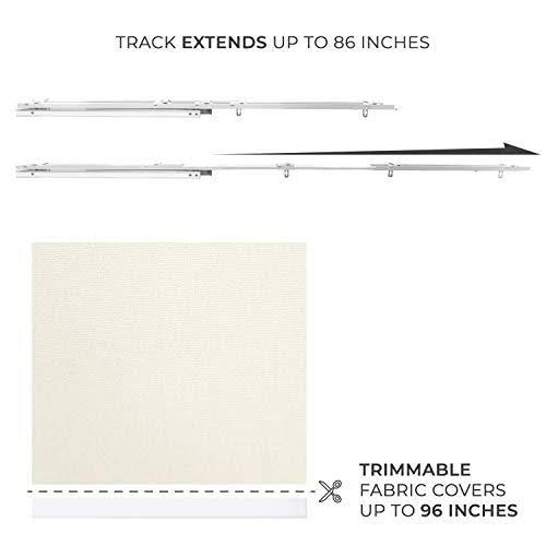 Chicology Blackout Sliding Panel Track Blind, Ivory, 86"W x 96"H C76216