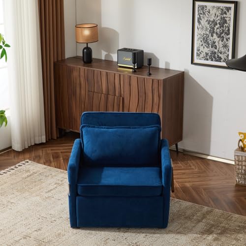Corduroy Floor Sofa Bed with Backrest, Armrest and 2 Pillows, Dark Gray L776530