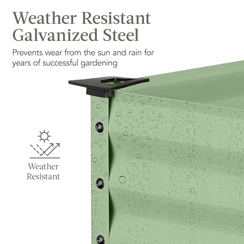 Best Choice Products 48x24x30in Galvanized Raised Garden Bed, Metal Elevated Planter Box, Dark Green S888804