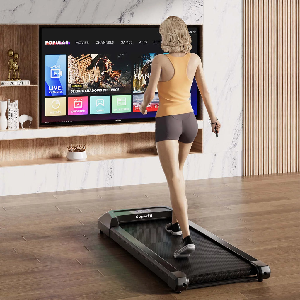 SuperFit Walking Pad Under Desk Treadmill with Remote Control, Black G33180