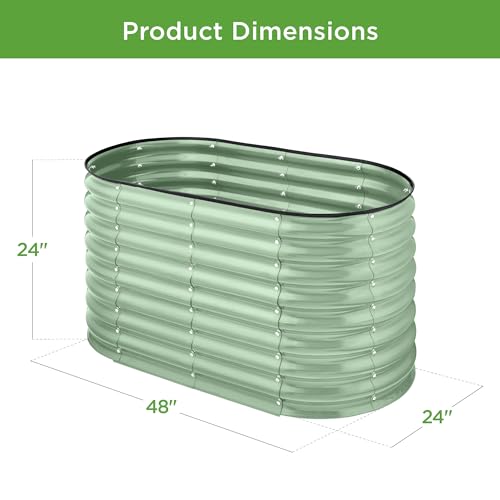 Best Choice Products 8x2x2ft Metal Raised Garden Bed Oval Planter Box for Vegetables, Herbs B5622
