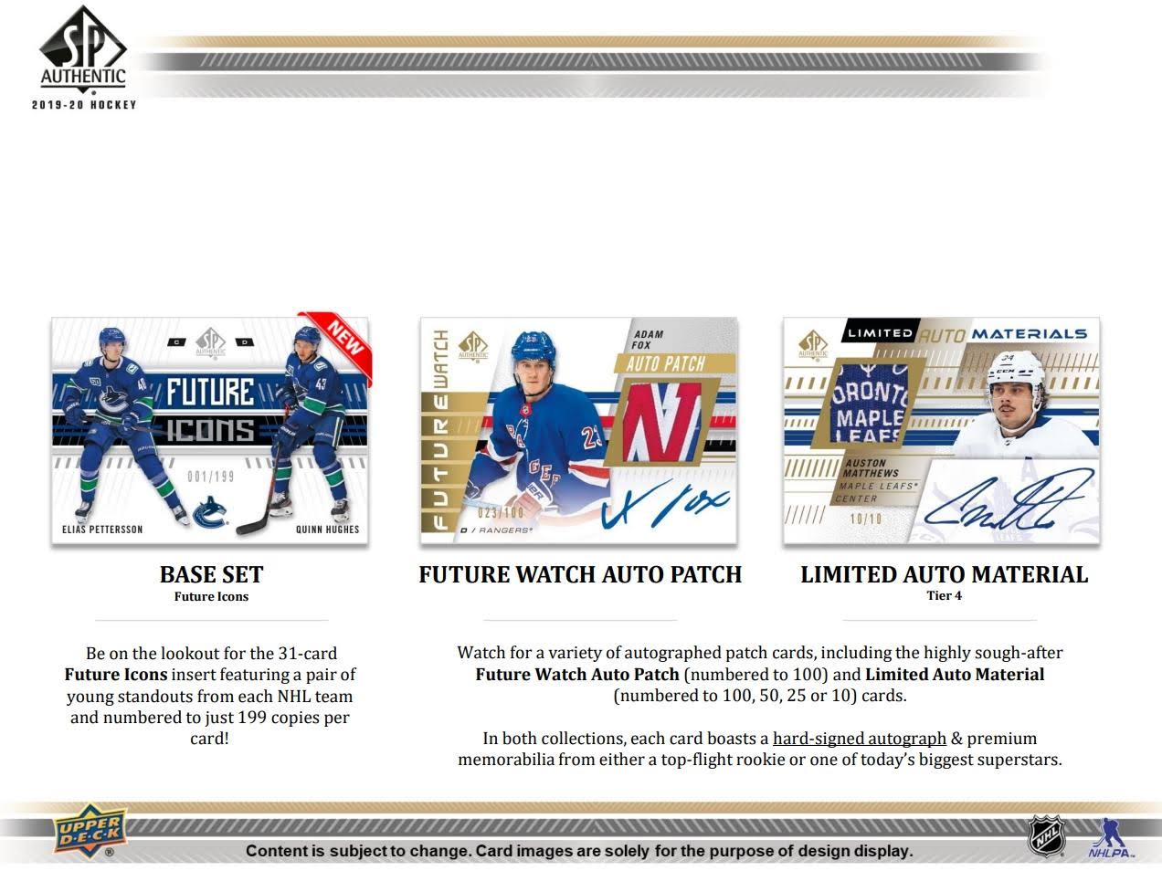 2019-20 Upper Deck SP Authentic Hockey Hobby Box T905