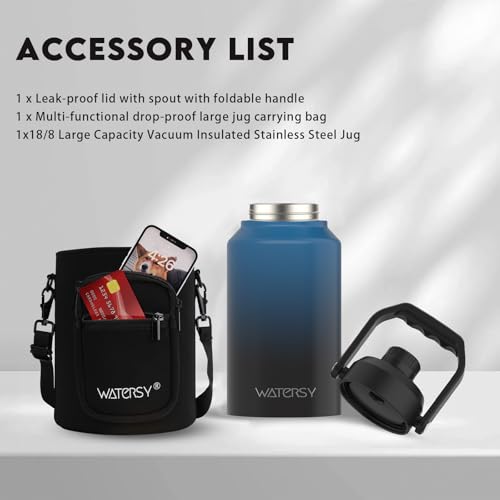 128oz Insulated Stainless Steel Water Bottle with Handle, Black W803