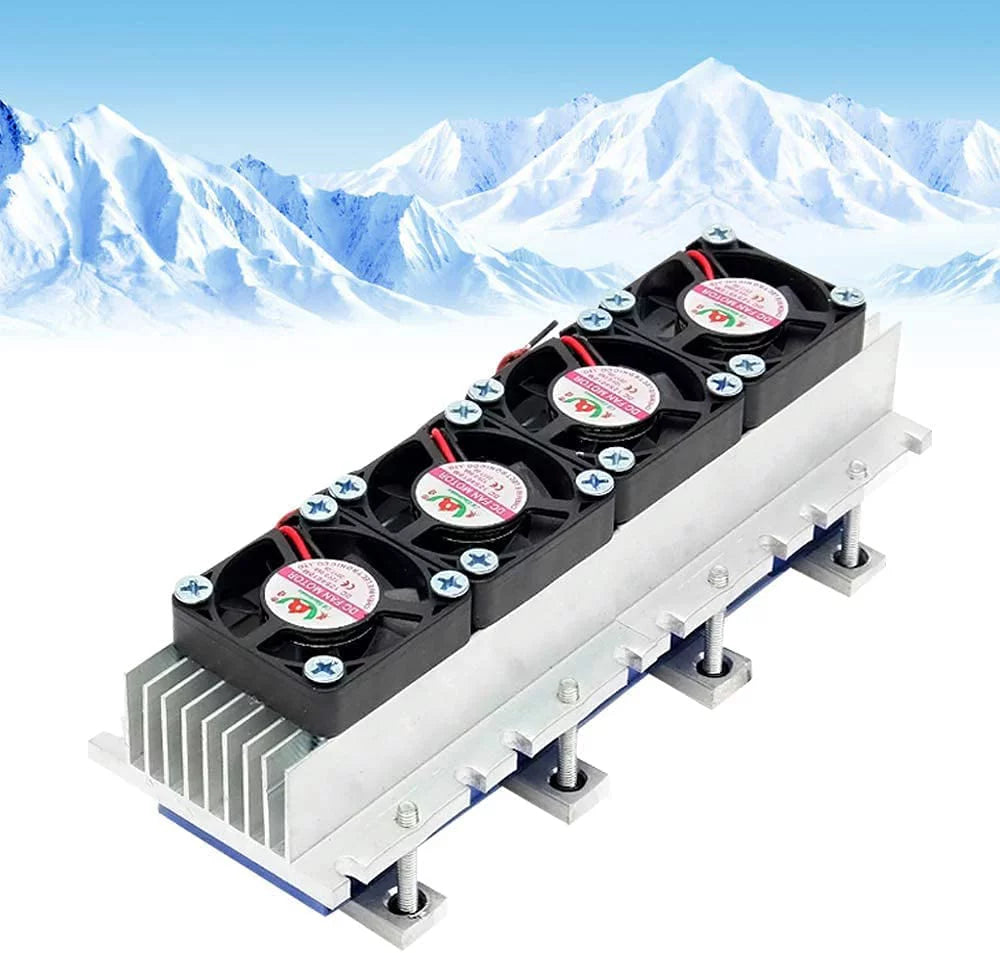 4 Chip 288W 12V Thermoelectric Peltier Cooler Water Cooling Kit V74733