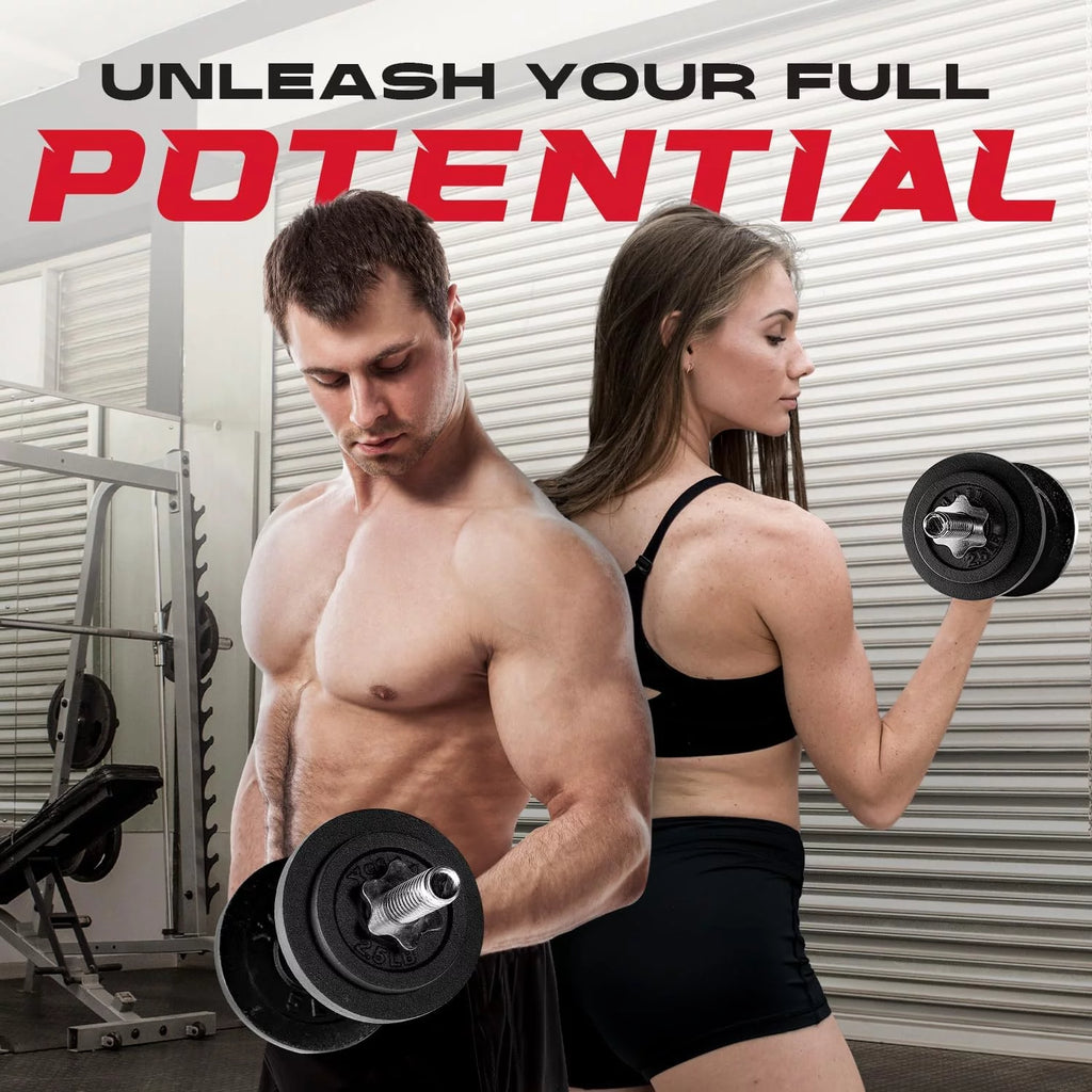 Yes4All 60 lbs Adjustable Dumbbell Set, Cast Iron Pair G3731