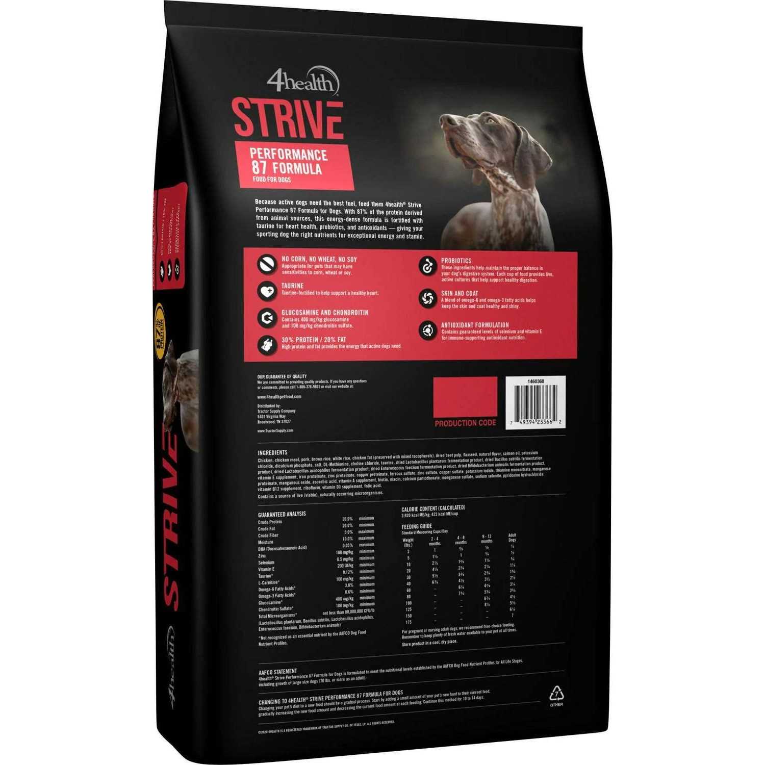 4health Strive Endurance Performance 87 Dry Dog Food K852