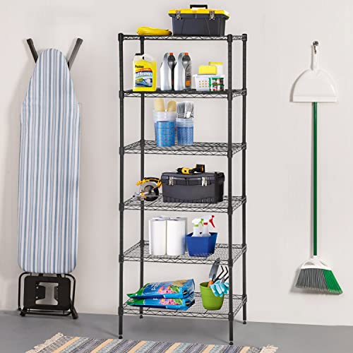 4 Tier NSF Wire Shelving Unit Heavy Duty Steel Storage Rack, Black X19089