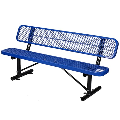 Heavy Duty Outdoor Metal Park Bench with Backrest for Garden Patio Yard K713