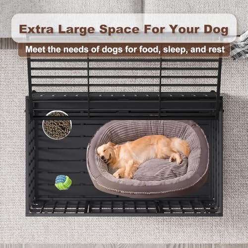 54 Inch Heavy Duty Dog Crate with Wheels for Large Dogs D47062