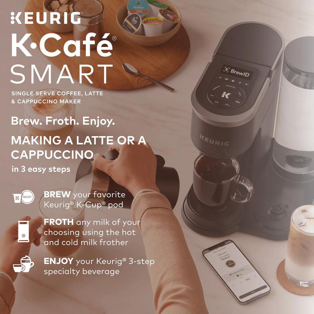 Keurig K-Cafe SMART Single Serve Coffee, Latte & Cappuccino Maker, Black H711