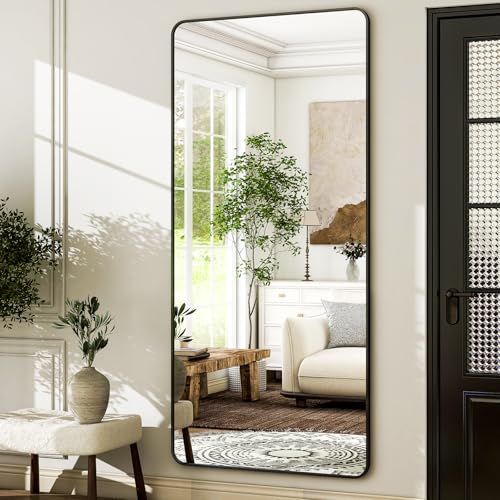 HARRITPURE 56" x 21" Rounded Full Length Floor Mirror with Aluminum Frame I85546