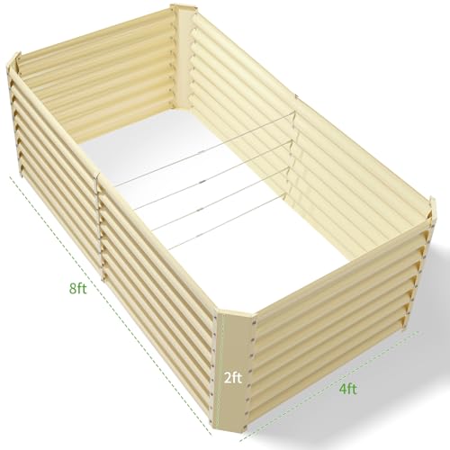 Land Guard 8×4×2 ft Galvanized Raised Garden Bed Kit for Vegetables D685