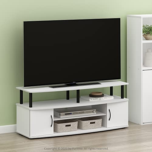 Furinno JAYA Large Entertainment Stand for TV Up to 55 Inch, French Oak Grey/Black V100781
