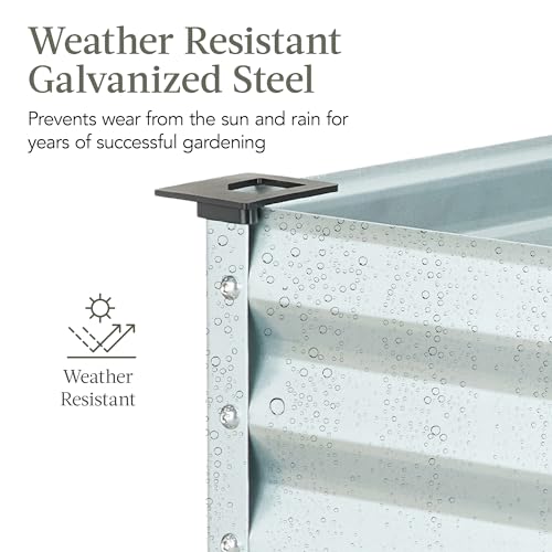 Best Choice Products 48x24x30in Galvanized Raised Garden Bed, Metal Elevated Planter Box, Dark Green S888804