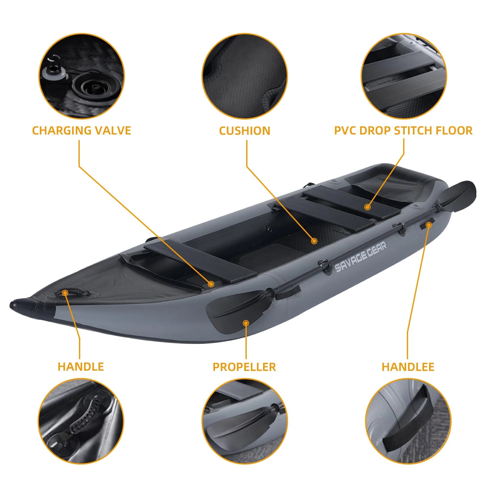 2 Person Inflatable Fishing Kayak with Pump, Paddle, and Repair Kit L2296