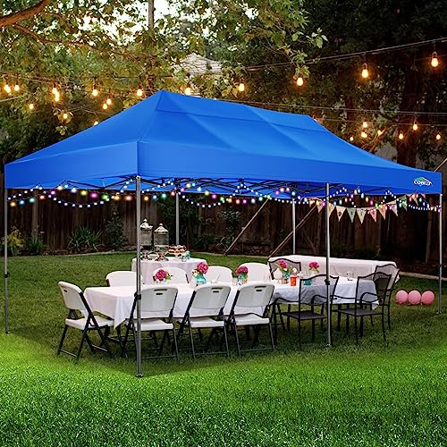 COBIZI 10x20 Heavy Duty Pop Up Canopy Tent with 6 Sidewalls, White A84790