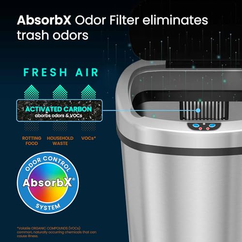 iTouchless 13 Gallon Sensor Trash Can 2.0 Stainless Steel W51921