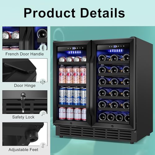 Electric Humidor Cabinet 35L with Digital LED Screen and Humidity Control C6096