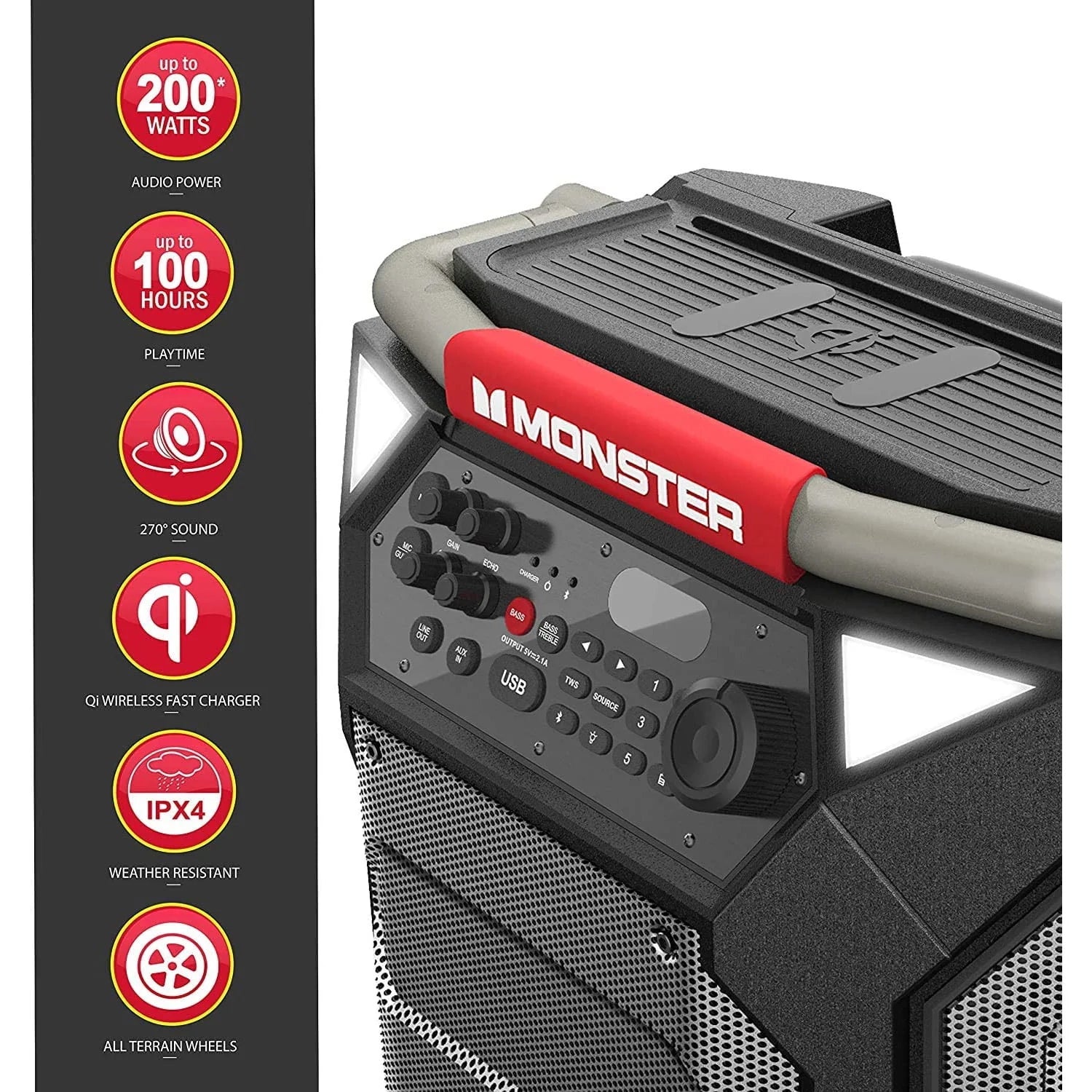 Monster Rockin' Roller 270 Portable Wireless Speaker - Gray/Black K117613