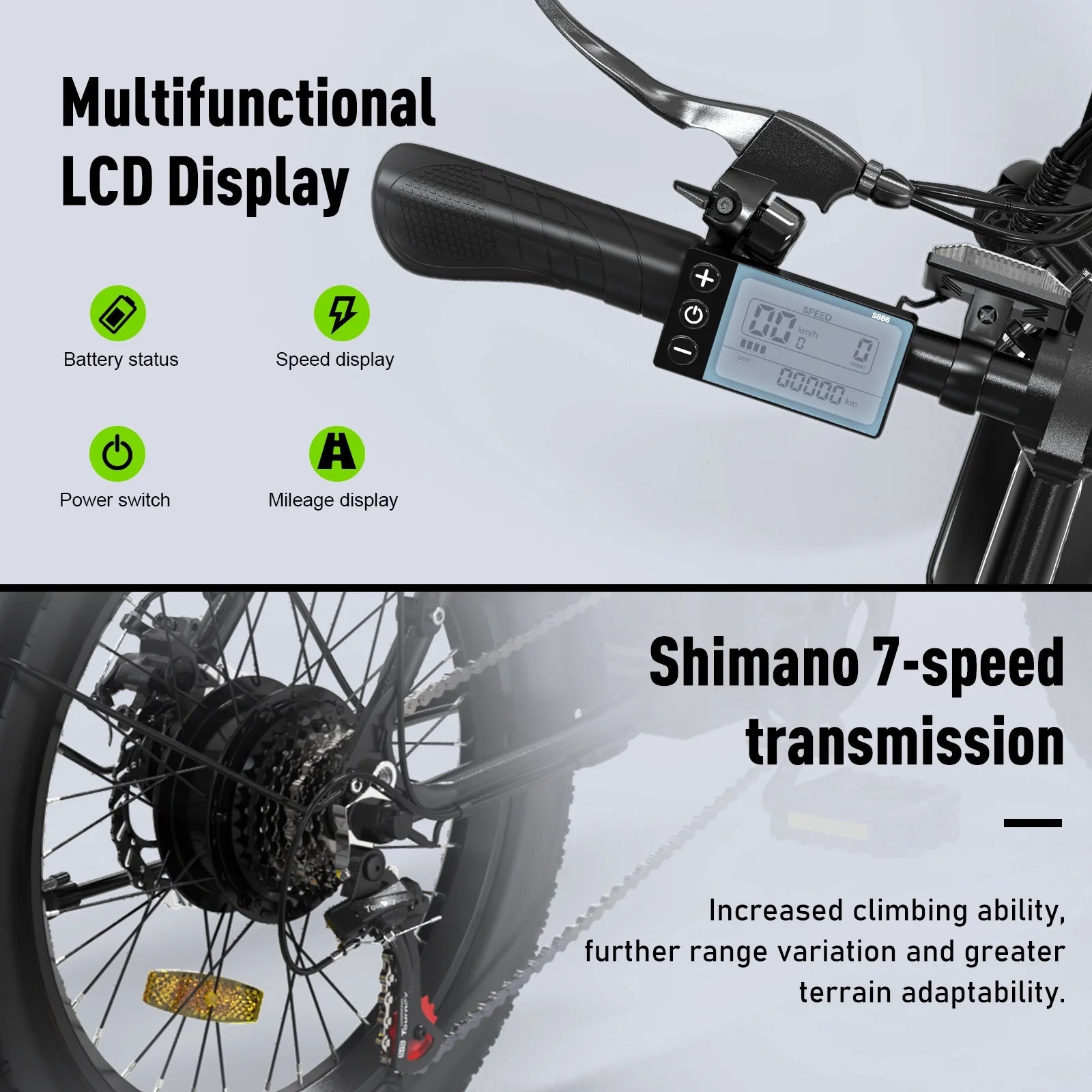 COLORWAY 20x3.0 Fat Tire Electric Bike, Foldable Mountain E-Bike with 500W Motor Y6526