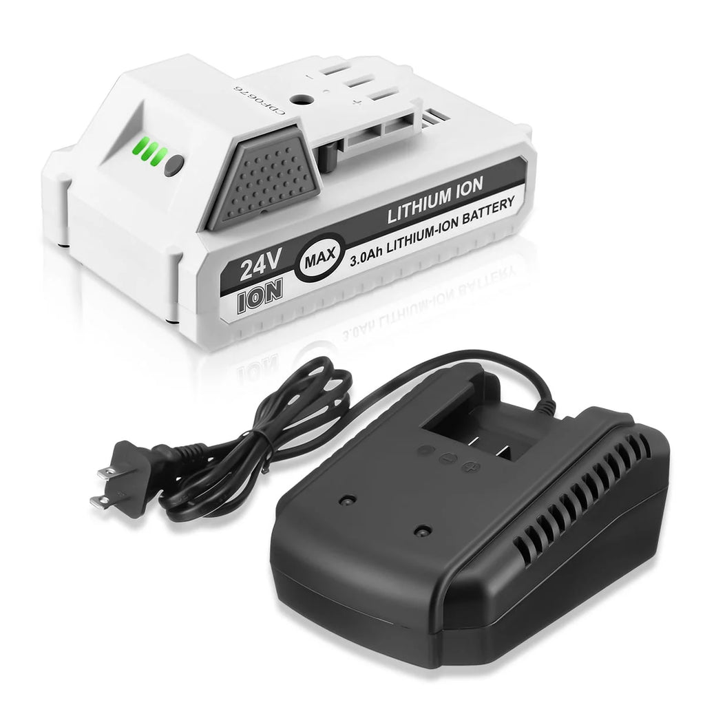 24V 3.0Ah Lithium-ion Battery and Charger for Snow Joe + Sun Joe G887