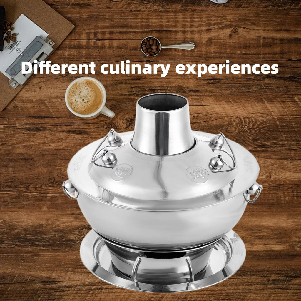 LKS-8380 Chinese Style Stainless Steel Shabu Hot Pot 1.9QT A669437