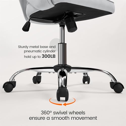 Yaheetech Velvet Vanity Chair with Wheels for Bedroom Cream U9976
