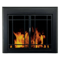 Pleasant Hearth Easton Black Fireplace Glass Firescreen Doors - Medium
