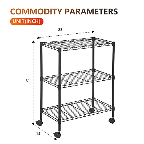 4 Tier NSF Wire Shelving Unit Heavy Duty Steel Storage Rack, Black X19089