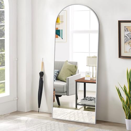 BEAUTYPEAK 65"x24" Arched Full Length Floor Mirror, Black D361