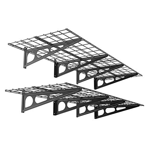 FLEXIMOUNTS 2-Pack 2x6ft Garage Wall Shelving Rack, Black C244838