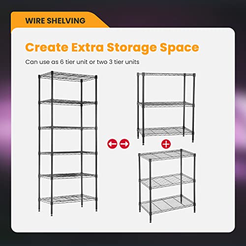4 Tier NSF Wire Shelving Unit Heavy Duty Steel Storage Rack, Black X19089