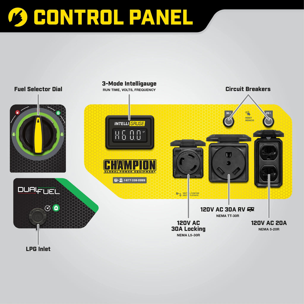 Champion Power Equipment 3500 Watt Dual Fuel Portable Generator R169158
