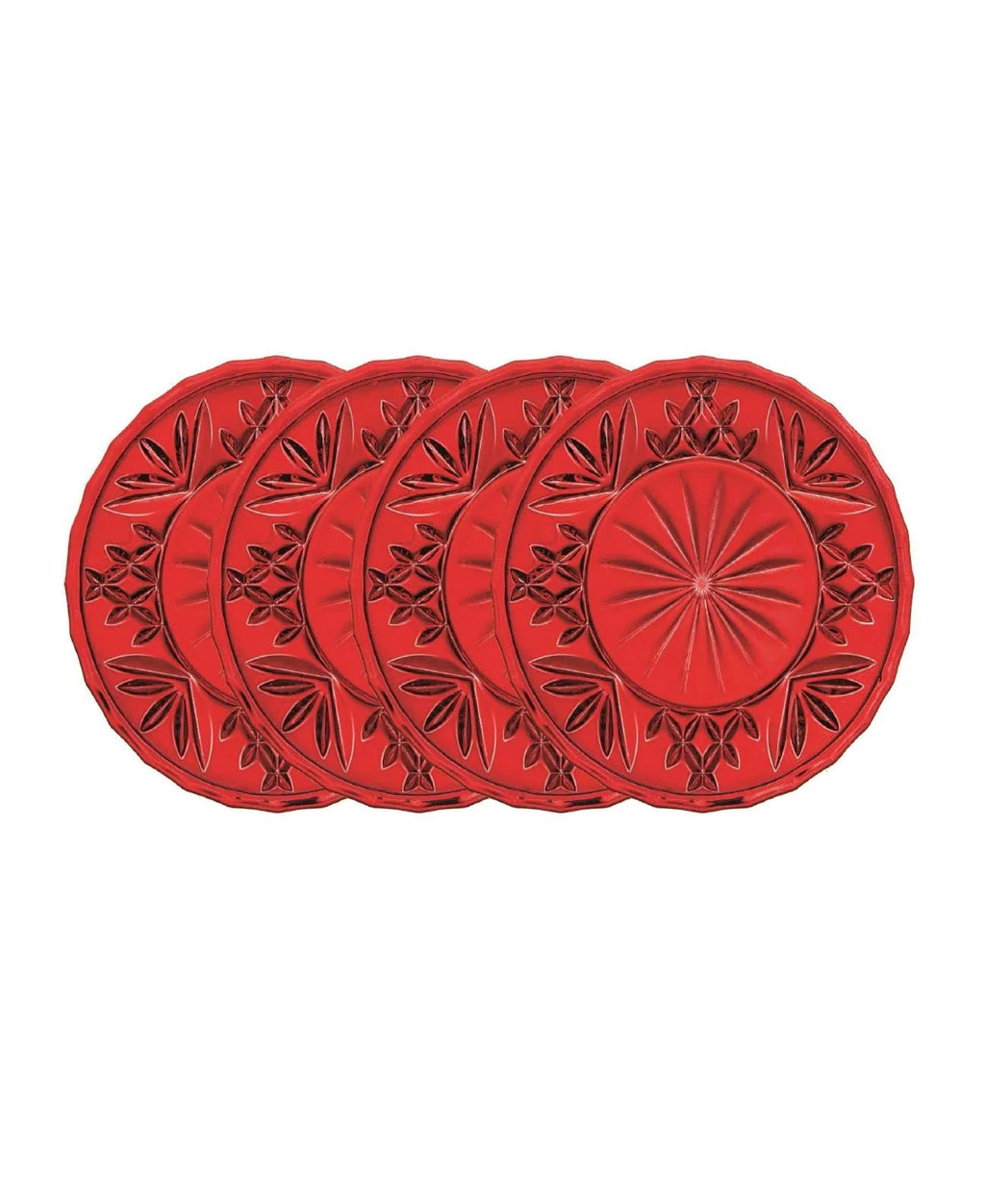 Dublin Crystal Red Coasters, Set of 4 V13763