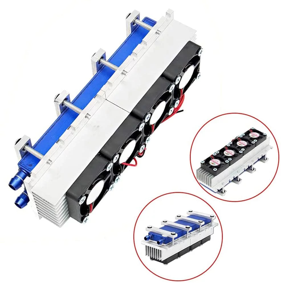 4 Chip 288W 12V Thermoelectric Peltier Cooler Water Cooling Kit V74733