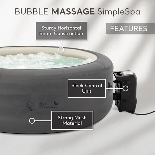 INTEX SimpleSpa Inflatable Hot Tub, 6 Person Jet Massage Spa with Pump and Cover S2086