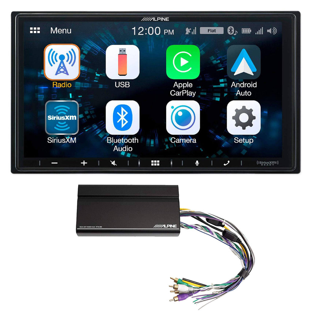 Alpine iLX-W650 7x22 Digital Media Bluetooth CarPlay Receiver+KTA-450 Power Pack