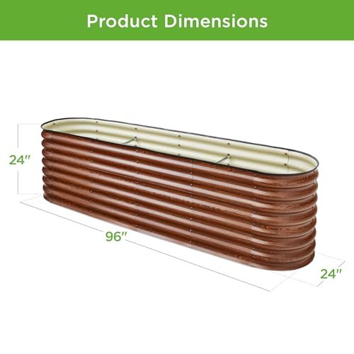 Best Choice Products 8x2x2ft Metal Raised Garden Bed Oval Planter Box for Vegetables, Herbs B5622