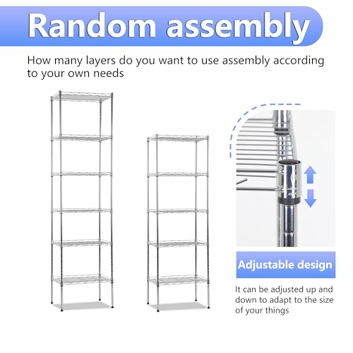 4 Tier NSF Wire Shelving Unit Heavy Duty Steel Storage Rack, Black X19089