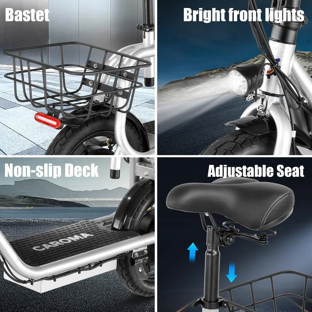 Caroma 500W Electric Scooter with Seat for Adult, 14 inch, 20 MPH F719250