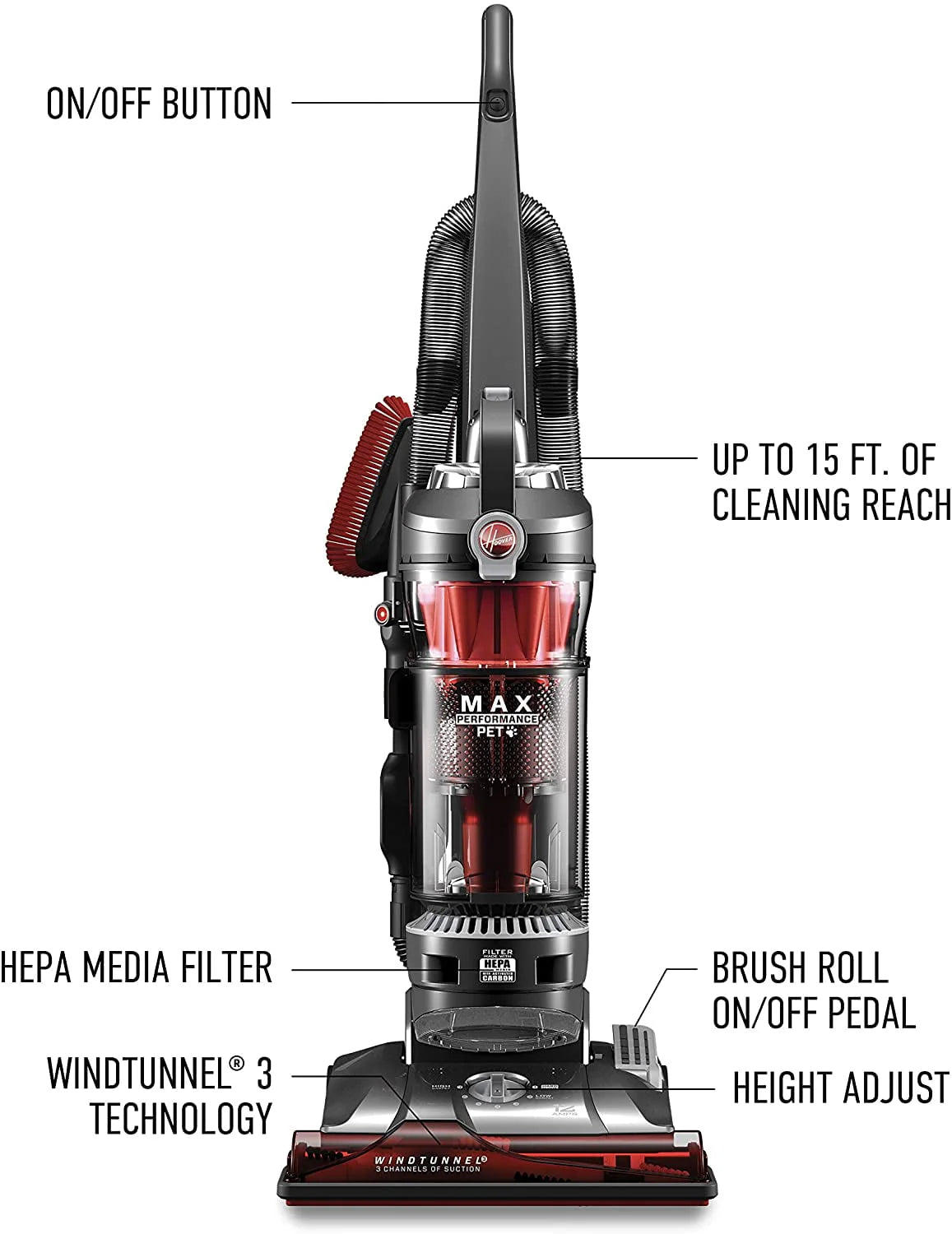 Hoover WindTunnel 3 Max Performance Pet Bagless Vacuum E7863