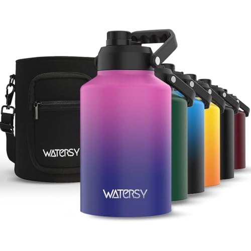 128oz Insulated Stainless Steel Water Bottle with Handle, Black W803