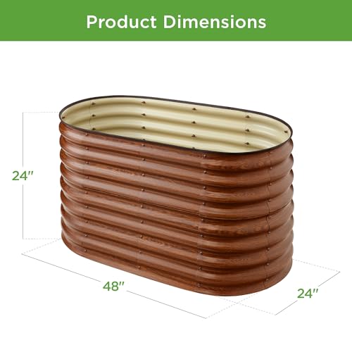 Best Choice Products 8x2x2ft Metal Raised Garden Bed Oval Planter Box for Vegetables, Herbs B5622