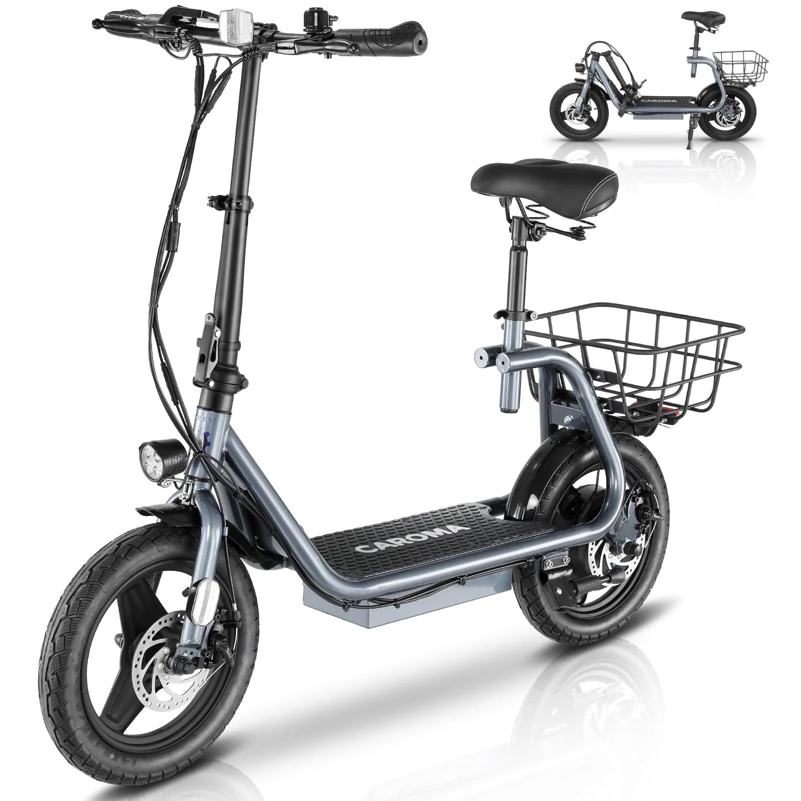 Caroma 500W Electric Scooter with Seat for Adult, 14 inch, 20 MPH F719250