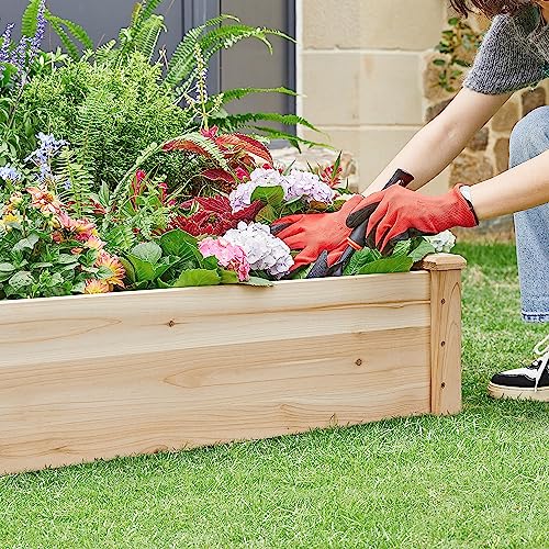 Yaheetech 8×2ft Wooden Raised Garden Bed for Flowers Vegetables Herbs Outdoor E283112