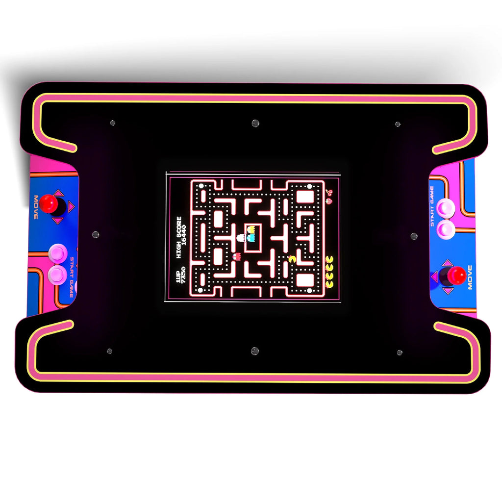 Arcade1UP Ms. PAC-MAN Head-to-Head Arcade Table with 12 Games, Black L2069