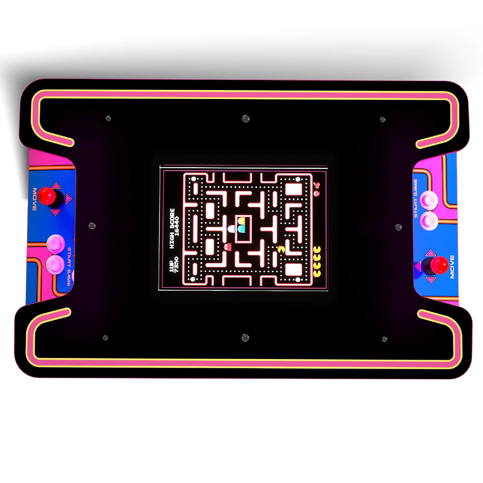 Arcade1UP Ms. PAC-MAN Head-to-Head Arcade Table with 12 Games, Black L2069