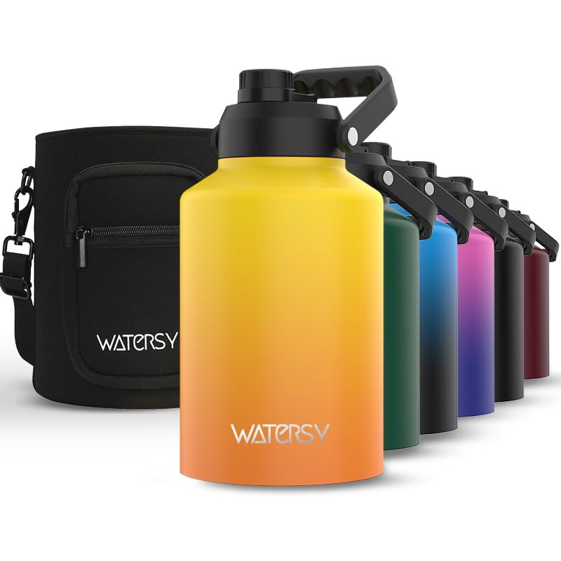128oz Insulated Stainless Steel Water Bottle with Handle, Black W803