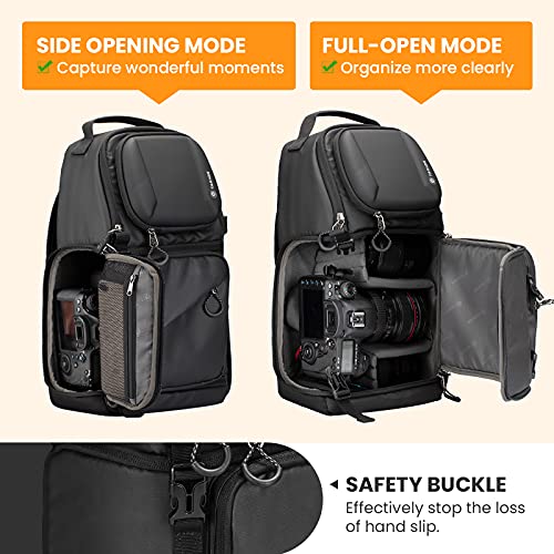TARION Waterproof Camera Sling Bag with Raincover Tripod Holder Black M953560